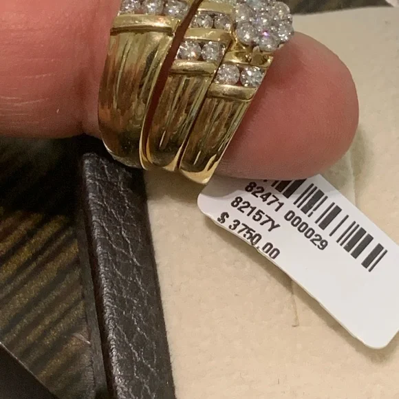 Trio set 10kt gold and 1.00 cttw diamonds for men woman